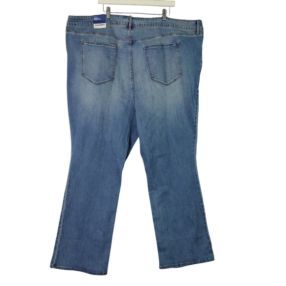 Old Navy Women Western Boho Kicker Boot-Cut Jeans Plus 30 Blue Mid-Rise Stretch - Picture 5 of 11
